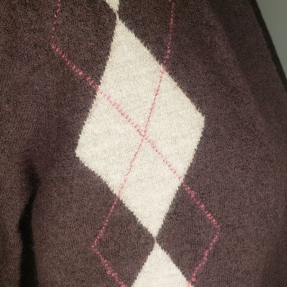Vintage Argyle Wool Cardigan Sweater - Picture 5 of 7
